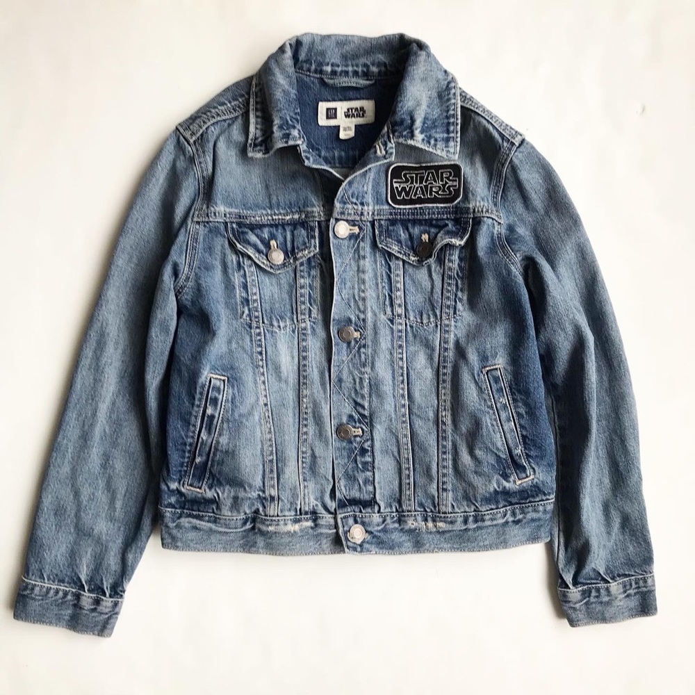 Gap kids x Star Wars distressed denim jean jacket  EUC L(10-11Y)